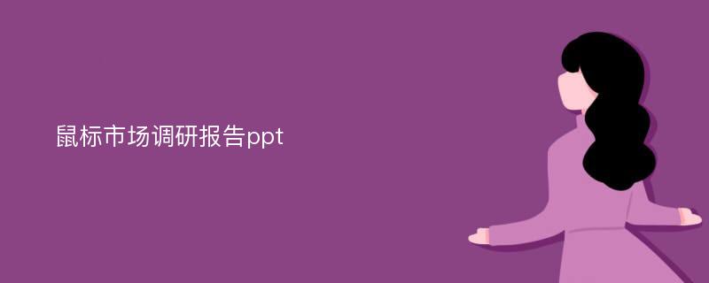 鼠标市场调研报告ppt