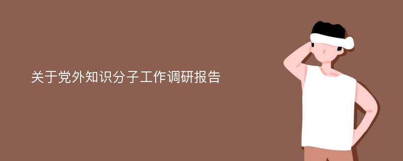 关于党外知识分子工作调研报告