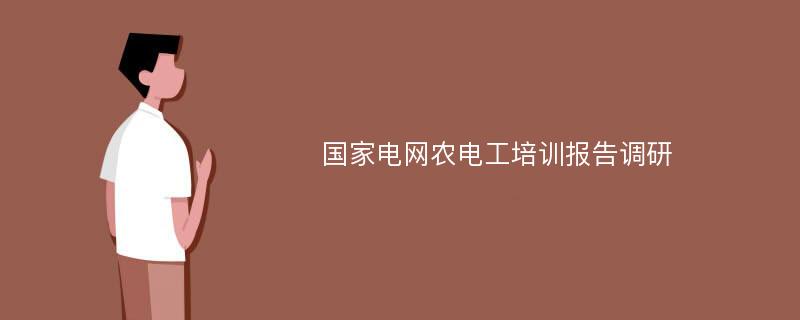 国家电网农电工培训报告调研