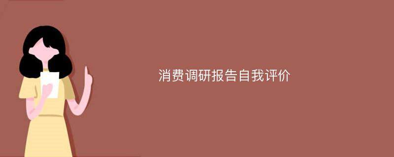 消费调研报告自我评价