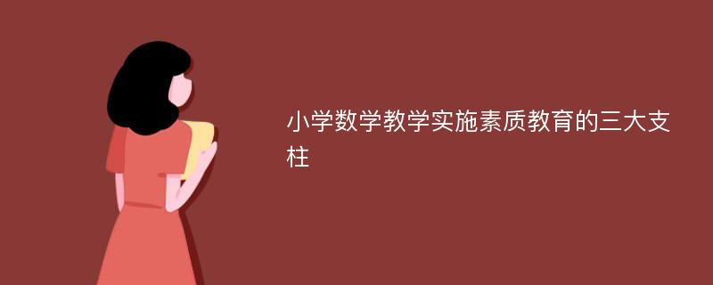 小学数学教学实施素质教育的三大支柱