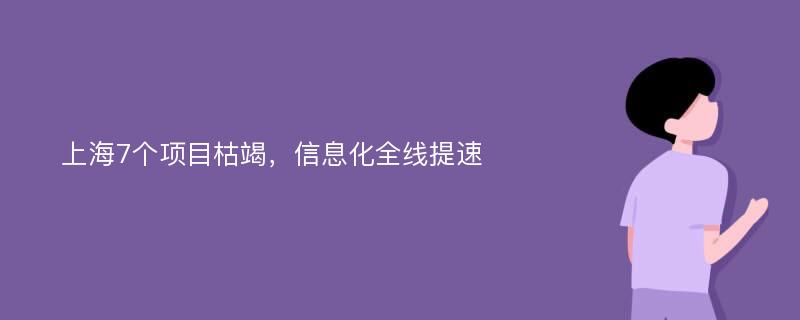 上海7个项目枯竭，信息化全线提速