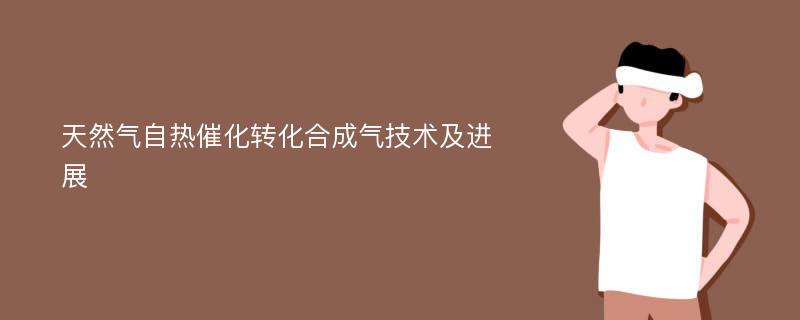 天然气自热催化转化合成气技术及进展