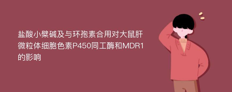 盐酸小檗碱及与环孢素合用对大鼠肝微粒体细胞色素P450同工酶和MDR1的影响