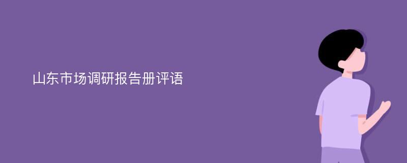 山东市场调研报告册评语