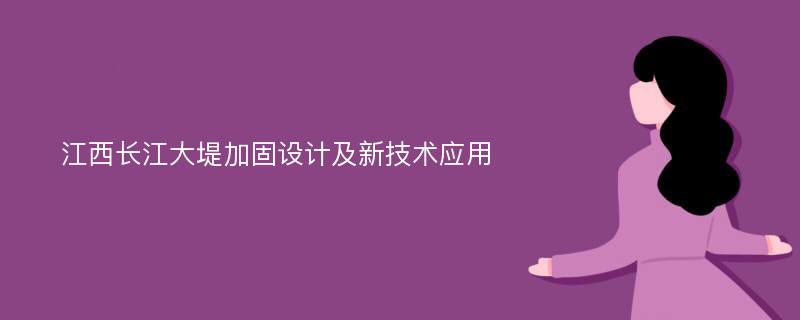 江西长江大堤加固设计及新技术应用