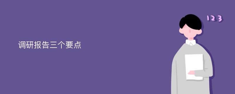 调研报告三个要点