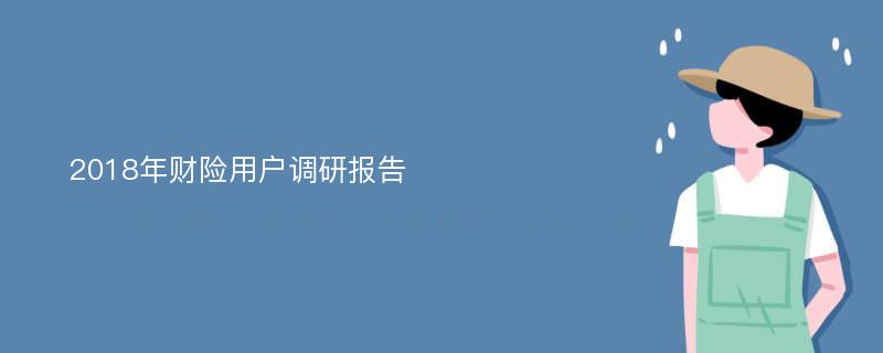 2018年财险用户调研报告