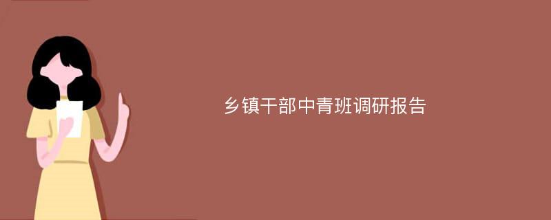 乡镇干部中青班调研报告