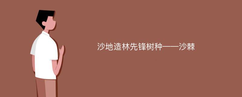 沙地造林先锋树种——沙棘