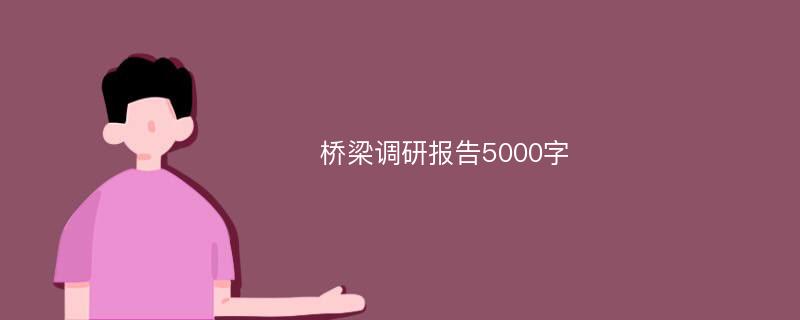 桥梁调研报告5000字