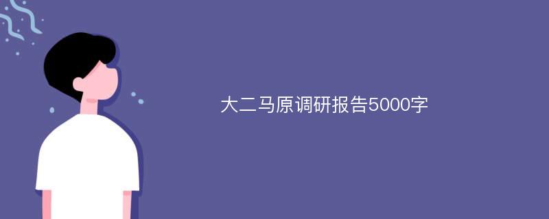 大二马原调研报告5000字