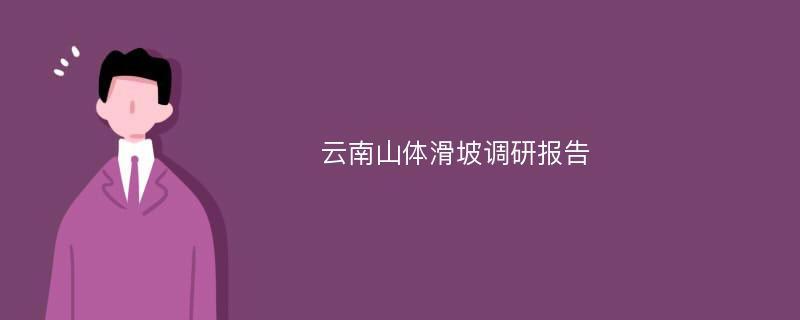 云南山体滑坡调研报告