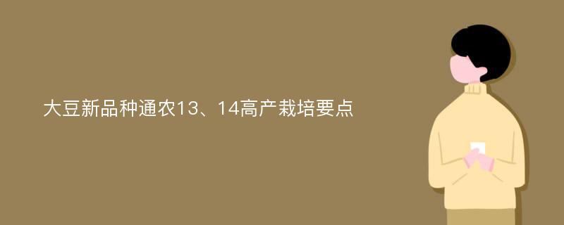 大豆新品种通农13、14高产栽培要点