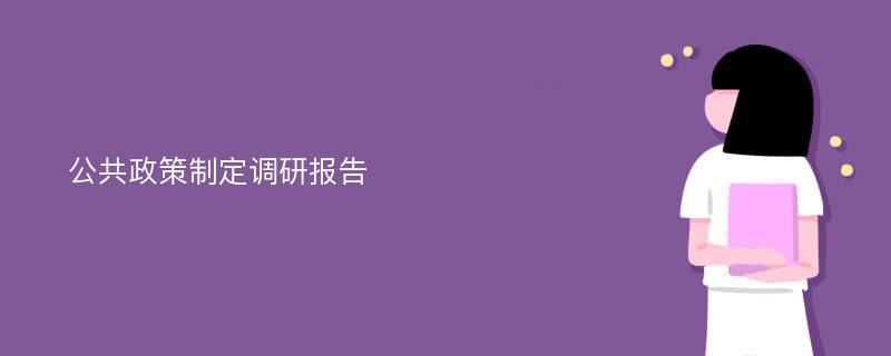 公共政策制定调研报告