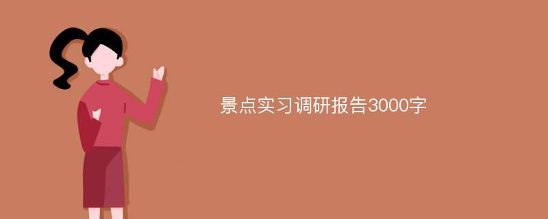 景点实习调研报告3000字