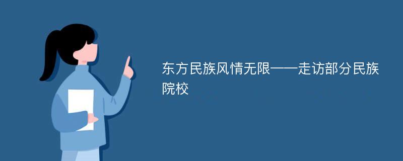 东方民族风情无限——走访部分民族院校