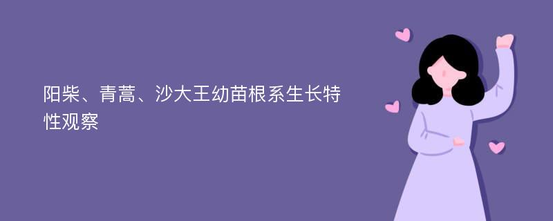 阳柴、青蒿、沙大王幼苗根系生长特性观察