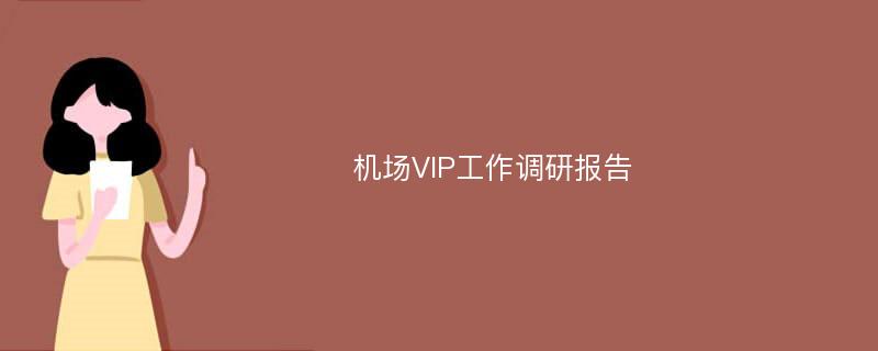 机场VIP工作调研报告