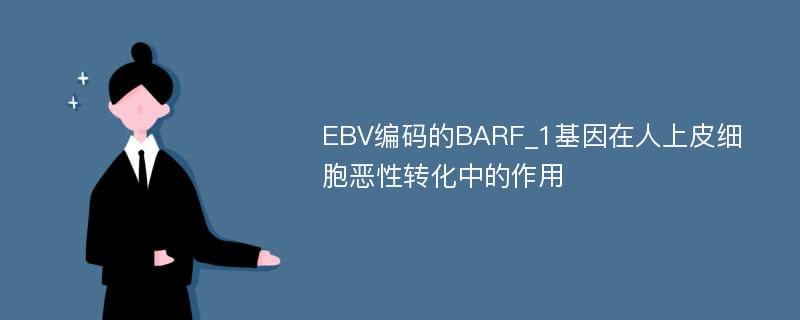 EBV编码的BARF_1基因在人上皮细胞恶性转化中的作用