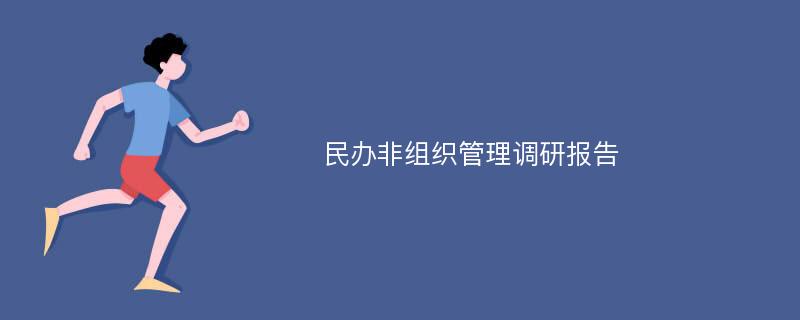 民办非组织管理调研报告