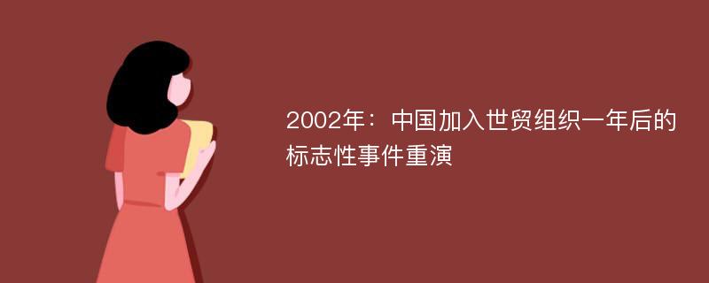 2002年：中国加入世贸组织一年后的标志性事件重演