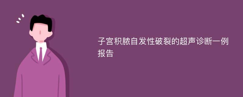 子宫积脓自发性破裂的超声诊断一例报告