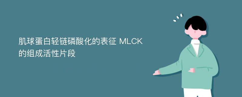 肌球蛋白轻链磷酸化的表征 MLCK 的组成活性片段