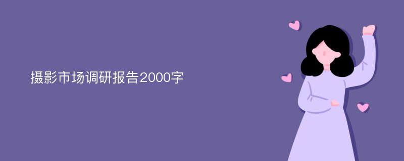 摄影市场调研报告2000字